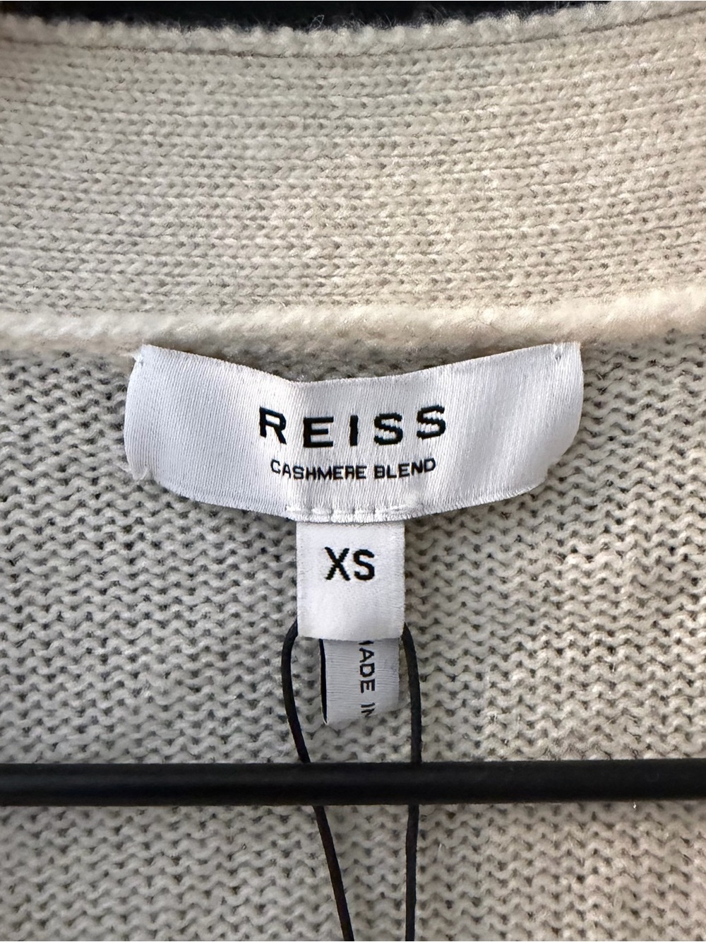 NWT Reiss Ivory Cashmere Wool Blend Kelis Cardigan Sweater XS Quiet Luxury - Picture 4 of 9